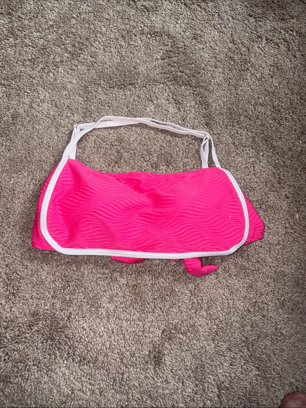 Amazon Women’s Hot Pink Bikini Top with White Trim